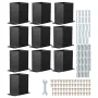4x4 Post Base 10 Pcs, Inner Size 3.6x3.6 inch / 91.44x91.44 mm Post Brackets, Heavy Duty Carbon Steel Decking Posts, Wood Posts 