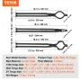 VEVOR Blacksmith Tongs, 45.7 cm 3 PCS, V-Bit Bolt Tongs, Wolf Jaw Tongs and Z V-Bit Tongs, Carbon Steel Forge Tongs with A3 Stee