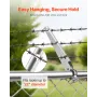 VEVOR Barbed Wire Arm, 10 Packs 14.8 in Fence Post Extender for 1.3" to 1.5" Chain Link Fences, U Bracket Design, Galvanized Ste