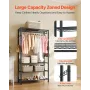 Clothing Garment Rack, Heavy Duty Clothing Garment Rack, 4 Adjustable Tiers Clothing Racks with Carbon Steel, 227 kg Load Capaci