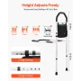 Bed Rail for Elderly, Bedside Assist Rails with Supporting Leg and PU Handrail, Adjustable Height Carbon Steel Pipe Bedside Cane