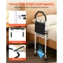 Bed Rail for Elderly, Bedside Assist Rails with Supporting Leg and PU Handrail, Adjustable Height Carbon Steel Pipe Bedside Cane