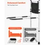 Bed Rail for Elderly, Bedside Assist Rails with Supporting Leg and PU Handrail, Adjustable Height Carbon Steel Pipe Bedside Cane