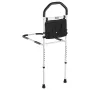 Bed Rail for Elderly, Bedside Assist Rails with Supporting Leg and PU Handrail, Adjustable Height Carbon Steel Pipe Bedside Cane