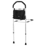 Bed Rail for Elderly, Bedside Assist Rails with Supporting Leg and PU Handrail, Adjustable Height Carbon Steel Pipe Bedside Cane