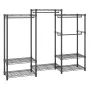 Heavy Duty Clothes Rack, Rolling Clothing Garment Rack with 4 Hang Rods & 8 Storage Tiers, Adjustable Custom Closet Rack, Freest
