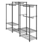 Heavy Duty Clothes Rack, Rolling Clothing Garment Rack with 4 Hang Rods & 8 Storage Tiers, Adjustable Custom Closet Rack, Freest