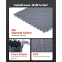 VEVOR Garage Floor Tiles Interlocking, 16 Pack 513 x 513 x 5 mm Interlocking Modular Garage Flooring Tiles, Diamond Plate Slip-R