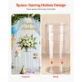 Wedding Flower Stand, 3PCS 60/75/90cm Round Cylinder Plinth, Clear Pedestal Stand with Transparent Acrylic Lid, Cylindrical Pede