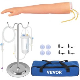 Phlebotomy Practice Kit, IV Venipuncture Intravenous Training, High Simulation IV Practice Arm Kit with Carrying Bag, Practice