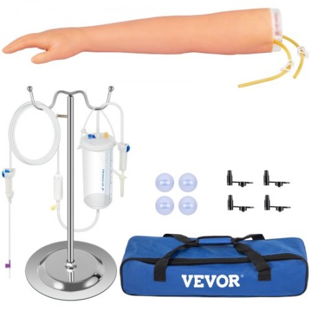 Phlebotomy praksis kit, IV venipunktur intravenøs træning, høj simulering IV praksis armkit med bærepose, praksis