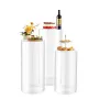 Wedding Flower Stand, 3PCS 60/75/90cm Round Cylinder Plinth, Clear Pedestal Stand with Transparent Acrylic Lid, Cylindrical Pede