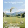 VEVOR Arch Backdrop Stand, Set of 3, 1.8/1.5/1.2 m, Stable Structure, Easy Assembly, Gold Metal Arch Backdrop Stand for Wedding,