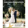 VEVOR Arch Backdrop Stand, Set of 3, 1.8/1.5/1.2 m, Stable Structure, Easy Assembly, Gold Metal Arch Backdrop Stand for Wedding,