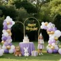 Arch Backdrop Stand, Set of 3, 1.8/1.5/1.2 m, Stable Structure, Easy Assembly, Gold Metal Arch Backdrop Stand for Wedding, Birth