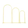 VEVOR Arch Backdrop Stand, sæt på 3, 1,8/1,5/1,2 m, stabil struktur, nem montering, Gold Metal Arch Backdrop Stand til bryllup,