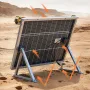 2PCS 100W Bifacial Solar Panels, 23% High-Efficiency N-Type Monocrystalline PV Module with MC4 Output & Aluminum Frame, IP67 Wat
