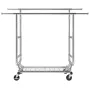 Heavy Duty Clothes Rack, Double Hanging Rod Clothing Garment Rack for Hanging Clothes, Adjustable Height and Extendable Length C