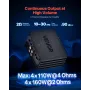 Car Audio Amplifier, 4-Channel Bridgeable Car Amplifier, Multichannel Class D Stereo Amp, Max. 4 x 110W at 4 Ohms / 4 x 160W at 