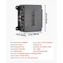 VEVOR bilstereoforstærker, 4-kanals brobar bilforstærker, multikanal klasse D stereoforstærker, maks. 4 x 110W ved 4 Ohm / 4 x