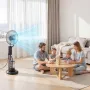 VEVOR Misting Fan, 3 Wind Speeds Misting Standing Fan, Mister Cooling Fans with 3L Water Tank, Remote & Panel Control, Water Coo