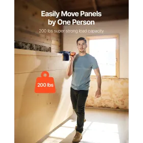 VEVOR Plywood Carrier, 90.7 kg Single Clamp Capacity, 2 Pack Adjustable Drywall Carrying Tool for 0-25.4 mm Thickness Boards, Pl