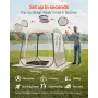 Pop up Sports Tent, 1.6x1.6 m Clear Bubble Tent for 2-4 Persons, Waterproof Outdoor Pod with Floor Mat & Top Cover, Garden Igloo