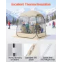 Pop up Sports Tent, 1.6x1.6 m Clear Bubble Tent for 2-4 Persons, Waterproof Outdoor Pod with Floor Mat & Top Cover, Garden Igloo