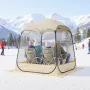 VEVOR Pop up Sports Tent, 1.6x1.6 m Clear Bubble Tent for 2-4 Persons, Waterproof Outdoor Pod with Floor Mat & Top Cover, Garden