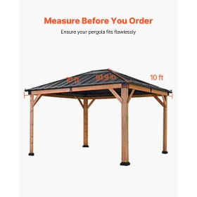 VEVOR Winter Gazebo Cover Fits 3.05 x 3.05 m Hardtop Gazebos, All-Weather Gazebo Cover with Sidewalls & Windows, High-Density PE