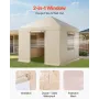 Winter Gazebo Cover Fits 3.05 x 3.05 m Hardtop Gazebos, All-Weather Gazebo Cover with Sidewalls & Windows, High-Density PE Mater