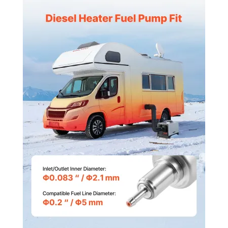 Dieselvarmer Brændstofpumpe, 12/24V DC Billuftvarmer Diesel