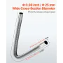 Exhaust Hose, 600mm Diesel Heater Flexible Exhaust Pipe, Stainless Steel Exhausts Hoses with 2 Hose Clamps, Air Diesel Parking H