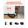 Thru Hull Exhaust Skin Fitting, 24mm Diesel Heater Exhaust Skin Fitting, Straight Thru Hull Exhausts Skins Fits Kit with Screws,