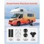 VEVOR Diesel Heater Pipe Duct Vent Kit, 75mm Heater Pipe Warm Air Outlet Vent Set with Y-Shaped Connector & Air Duct Clamps, Par