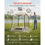 VEVOR Pop up-sportstelt, 1,27x1,27 m klart bobletelt til 1 person, vandtæt udendørs pod med gulvmåtte og topdæksel, have