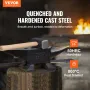 Single Horn Anvil, 10 kg Cast Steel Anvil, High Hardness Rugged Round Horn Anvil Blacksmith, Large Countertop and Stable Base, w