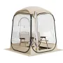 Pop up Sports Tent, 1.27x1.27 m Clear Bubble Tent for 1 Person, Waterproof Outdoor Pod with Floor Mat & Top Cover, Garden Igloo 