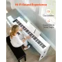 Weighted Digital Piano, 88 Keys Fully Weighted, Electric Piano Keyboard with Furniture Stand, Power Adapter, Triple Pedal, Recor