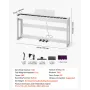 Weighted Digital Piano, 88 Keys Fully Weighted, Electric Piano Keyboard with Furniture Stand, Power Adapter, Triple Pedal, Recor