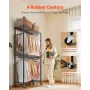 VEVOR Rolling Clothes Rack, Heavy Duty Clothing Garment Rack, 3 Adjustable Tiers Clothing Racks with Carbon Steel, 204 kg Load C