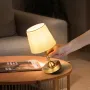VEVOR Cordless Table Lamp, 5200mAh Built-in Rechargeable Battery Small Desk Lamp, 3-Level Brightness, Fabric Shade, 2700-3000K C