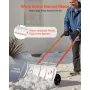 Snow Pusher Shovel with Wheels, 61 cm Wheeled Snowplow Shovel with Bi-Directional Angled Blade & 90 Degree Adjustable Handle, Me