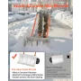 Snow Pusher Shovel with Wheels, 61 cm Wheeled Snowplow Shovel with Bi-Directional Angled Blade & 90 Degree Adjustable Handle, Me