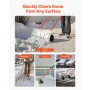 Snow Pusher Shovel with Wheels, 61 cm Wheeled Snowplow Shovel with Bi-Directional Angled Blade & 90 Degree Adjustable Handle, Me