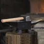 Single Horn Anvil, 10 kg Cast Steel Anvil, High Hardness Rugged Round Horn Anvil Blacksmith, Large Countertop and Stable Base, w
