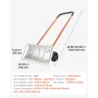 Snow Pusher Shovel with Wheels, 61 cm Wheeled Snowplow Shovel with Bi-Directional Angled Blade & 90 Degree Adjustable Handle, Me