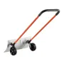 Snow Pusher Shovel with Wheels, 61 cm Wheeled Snowplow Shovel with Bi-Directional Angled Blade & 90 Degree Adjustable Handle, Me