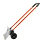 Snow Pusher Shovel with Wheels, 61 cm Wheeled Snowplow Shovel with Bi-Directional Angled Blade & 90 Degree Adjustable Handle, Me