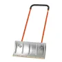 Snow Pusher Shovel with Wheels, 61 cm Wheeled Snowplow Shovel with Bi-Directional Angled Blade & 90 Degree Adjustable Handle, Me